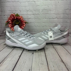 new mens icon 7 boost baseball metal cleats sz 15 white grey icon heel lockdown